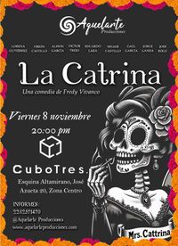 Cartel La catrina cubo tres